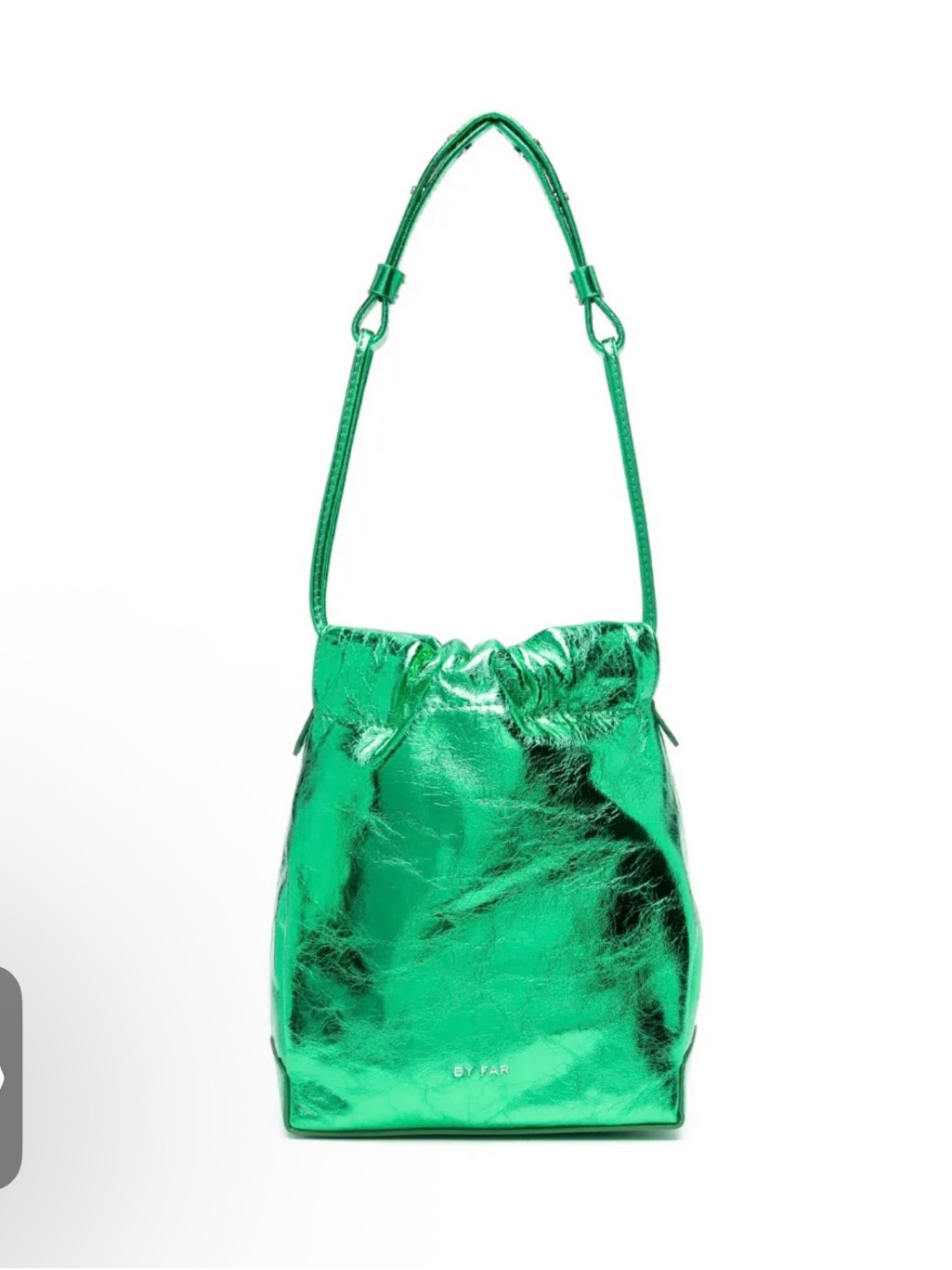 By Far Metallic Emerald Green Shoulder Bag